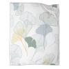 Abstract Ginkgo Leaves Throw Blanket for Couch,Rustic Watercolor Nature Green Yellow Plant Leaves Bed Blankets,Soft and Warm Blankets for Winter 60x80inch(150x200cm) view 2