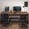 CraftThink Computer Writing Desk, Rectangular Gaming Desk with Steel Legs Modern Sturdy Home Office Study Table Work Desk Corner Desk Writing Desk Table, Walnut 63" L x 23.5" W x 29" H view 2