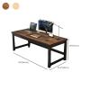 CraftThink Computer Writing Desk, Rectangular Gaming Desk with Steel Legs Modern Sturdy Home Office Study Table Work Desk Corner Desk Writing Desk Table, Walnut 63" L x 23.5" W x 29" H view 3