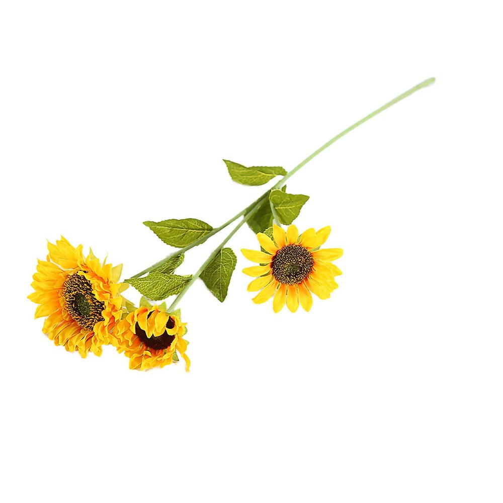 Artificial Sunflower with Long Stem Silk Sunflower Branch Spring Summer Floral Arrangement for Home Living Room Decoration Wedding Bouquet Prop(7 Branch)