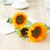 Artificial Sunflower with Long Stem Silk Sunflower Branch Spring Summer Floral Arrangement for Home Living Room Decoration Wedding Bouquet Prop(7 Branch) view 4