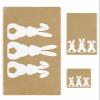 Anzona Easter 3 Piece Bath Towels Set, Spring Bunny White Silhouette Brown Burlap Texture Soft & Absorbent Towel for Bathroom, Hotel (1 Bath Towel 30x60, 1 Hand Towel 16x28, 1 Washcloth 13x13) view 1