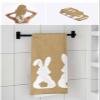 Anzona Easter 3 Piece Bath Towels Set, Spring Bunny White Silhouette Brown Burlap Texture Soft & Absorbent Towel for Bathroom, Hotel (1 Bath Towel 30x60, 1 Hand Towel 16x28, 1 Washcloth 13x13) view 4