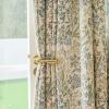 ILUOGUDU Floral Farmhouse Curtains Semi-Blackout Living Room Drapes 102 Inch Length Cotton Linen Blend Bohemian Window Curtain Panels White Bedroom Drapes, 1 Panel (Rod Pocket, 63" W x 102" L) view 1