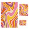 Anzona Marble 3 Piece Bath Towels Set, Orange Yellow Pink Purple Striped Abstract Art Soft & Absorbent Towel for Bathroom, Hotel (1 Bath Towel 30x60, 1 Hand Towel 16x28, 1 Washcloth 13x13) view 1