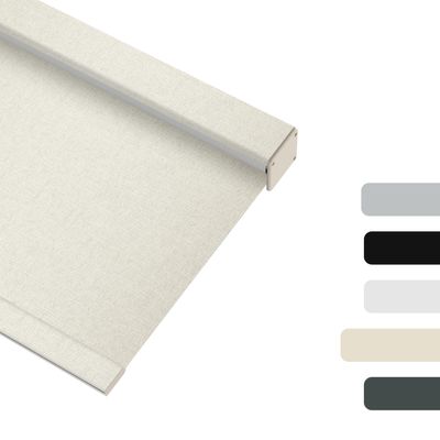 HOTSOON Blackout Jacquard Roller Shades for Windows Cordless Room Darkening Roller Blinds Easy to Install with Cassette Valance Black Out Window Shades for Home Office, Beige, 58" W x 80" H