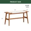 Vadisun 100% Solid Oak Farmhouse Entryway Bench, Wooden Bench Indoor with Hand Woven Rope Surface Design, Wood Bench for End of Bed with Solid Structure(Off-White, 31.49" Wx11.81 Dx15.98 H) view 2
