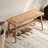Vadisun 100% Solid Oak Wood Bench,Hand Woven Design,Solid Mortise and Tenon Construction-Solid Structure of Chair Legs,Woven Rattan Entryway Benchs/Dining Bench (Natural Oak,31.49*11.81*15.98) view 1