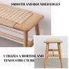 Vadisun 100% Solid Oak Wood Bench,Hand Woven Design,Solid Mortise and Tenon Construction-Solid Structure of Chair Legs,Woven Rattan Entryway Benchs/Dining Bench (Natural Oak,31.49*11.81*15.98) view 4