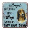 ArogGeld Angels Don't Always Have Wings Sometimes They Have Paws Tin Sign Golden Retriever Dog Metal Wall Art Dog Mom Gift 10x10in Chic Metal Plaque for Home Street Gate Bars Restaurants view 1