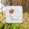ArogGeld Initial Letter C Tin Sign Monogram Red Poppy Floral Metal Tin Sign Last Name Decorative Home Wall Art Gardener 10x10in Retro Wall Plaque Decor for Indoor Outdoor Farmhouse Coffee view 3