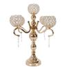 5 Arm Crystal Candelabra Centerpieces, Candle Holders for Wedding Columns, Home Holiday Dinner Party Table Decoration view 1