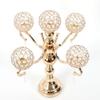 5 Arm Crystal Candelabra Centerpieces, Candle Holders for Wedding Columns, Home Holiday Dinner Party Table Decoration view 2