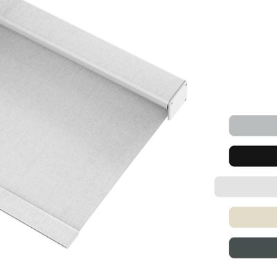 HOTSOON Blackout Jacquard Roller Shades for Windows Cordless Room Darkening Roller Blinds Easy to Install with Cassette Valance Black Out Window Shades for Home Office, White, 31" W x 56" H