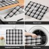 Black White Dish Drying Mat for Kitchen Counter, Rustic Buffalo Plaid Check Tile Texture Absorbent Reversible Dish Drainer Rack Mats for Coffee Bar Mats 18''x24'' 2 PCS view 4