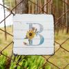 ArogGeld Metal Sign Initial Letter B Metal Wall Art Monogram Sunflower Home Sign Wall Decor Monogram Letter Garden Lover 10x10in Retro Metal Plaque for Bar Cafe Pub Garage Kitchen view 3