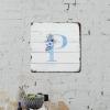 ArogGeld Monogram Initial P Tin Sign Alphabet Blue Floral Metal Wall Art Last Name Decorative Wall Art French Floral 10x10in Funny Metal Plaque Sign for Bar Pub Garage Man Cave Home view 4