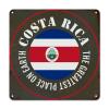 ArogGeld Metal Sign Costa Rica Flag Metal Tin Sign The Greatest Place on Earth Home Wall Decoration National Flags 10x10in Funny Metal Plaque for Street Home Bar Club Kitchen view 1