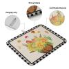 Plaid Pumpkin Sunflower Dish Drying Mat for Kitchen Counter, Fall Autumn Leaves Farmhouse Check Absorbent Reversible Dish Drainer Rack Mats for Coffee Bar Mats 18''x24'' 2 PCS view 2
