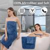 8-Piece Navy Bath Towels Set,2 Oversized Large Bath Towels Sheet,2 Hand Towels and 4 Washcloths - 600 GSM Soft Luxury Towel Set,Highly Absorbent Quick Dry Towel Collection for Bathroom,Hotel and Spa view 3
