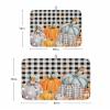 Black Plaid Pumpkins Dish Drying Mat for Kitchen Counter, Thanksgiving Fall Harvest Autumn Holiday Absorbent Reversible Dish Drainer Rack Mats for Coffee Bar Mats 18''x24'' 2 PCS view 3