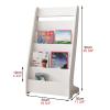 CMYUN Magazine Rack Holder for Shelves, Solid Wood Large Floor Magazine Holder Brochure Stands, Newspaper Racks for Home Office Library School (Color : White) view 3
