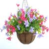 12 Inch Large Home Wedding Party Porch Garden Decoration Chain Hanging Basket Flower Silk Artificial Magnolias (Red and Purple) view 2