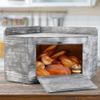 Besuerte Vintage Corner Bread Boxes for Kitchen Counter, Wood Bread Containers Storage Bin, Bread Holder Keeper for Homemade Bread Includes 2x16oz Mason Jars with Flowers (Large,Rustic Grey) view 1