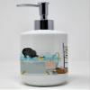Caroline's Treasures WDK5646SOAP Black Pekingese Ceramic Soap Dispenser Hand Soap Dispenser Pump Bottles for Bathroom Kitchen, Empty Refillable Liquid Soap Container view 1