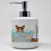 Caroline's Treasures WDK5693SOAP Sable Pembroke Corgi Ceramic Soap Dispenser Hand Soap Dispenser Pump Bottles for Bathroom Kitchen, Empty Refillable Liquid Soap Container view 1