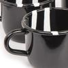 Artesano Home Decor Hand-Painted Enamelware Set of 16 Pieces - Black Abstract Design - 4 Dining Plates 10" - 4 Dessert Plates 7" - 4 Bowls 34oz - 4 Mugs 22oz, Ideal for Home, Party and Camping view 4