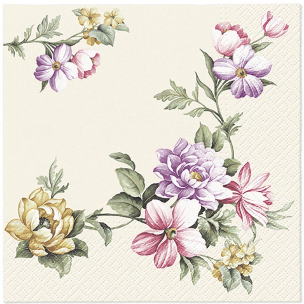 Keep Unique 20-ct 13x13 Flowers Paper Luncheon Decoupage Napkins, 3-Ply Servilletas Floral Napkin for Christmas Art, Dinner and Party, Disposable Napkins Decorative (Colourful Spring)