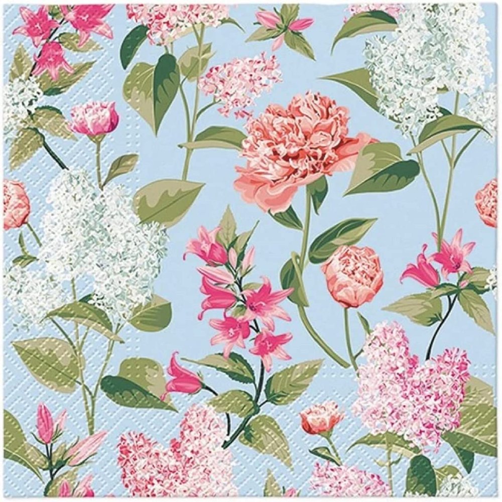 Keep Unique 20-ct 13x13 Flowers Paper Luncheon Decoupage Napkins, 3-Ply Servilletas Floral Napkin for Christmas Art, Dinner and Party, Disposable Napkins Decorative (Lilac-Peonies)