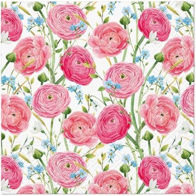 Keep Unique 20-ct 13x13 Flowers Paper Luncheon Decoupage Napkins, 3-Ply Servilletas Floral Napkin for Christmas Art, Dinner and Party, Disposable Napkins Decorative (Watercolor)