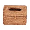 Firlar Napkin Tissue Box Tissue Box Holder Woven Sturdy Durable Large Capacity Convenient Tissue Box Hand Woven Tissue Holder Cover Rattan Rectangular for Bedroom Living Room view 1