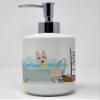 Caroline's Treasures WDK5674SOAP Wheaten Scottish Terrier Ceramic Soap Dispenser Hand Soap Dispenser Pump Bottles for Bathroom Kitchen, Empty Refillable Liquid Soap Container view 1