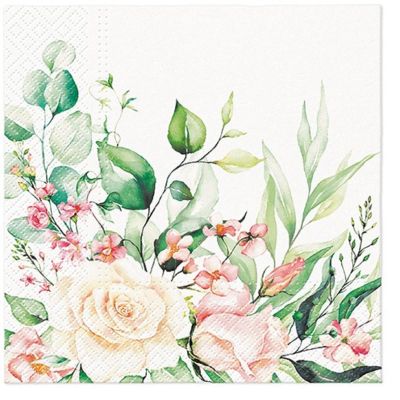Keep Unique 20-ct 13x13 Flowers Paper Luncheon Decoupage Napkins, 3-Ply Servilletas Floral Napkin for Christmas Art, Dinner and Party, Disposable Napkins Decorative (Pastel Flower)
