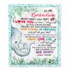 TeesNow Personalized to My Grandson Blanket from Grandma Never Forget I Love You Elephant Baby Boy Grandson Birthday Graduation Christmas Customized Fleece Blanket (60 x 80 in Adult Size) view 1