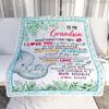 TeesNow Personalized to My Grandson Blanket from Grandma Never Forget I Love You Elephant Baby Boy Grandson Birthday Graduation Christmas Customized Fleece Blanket (60 x 80 in Adult Size) view 2