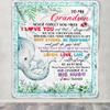 TeesNow Personalized to My Grandson Blanket from Grandma Never Forget I Love You Elephant Baby Boy Grandson Birthday Graduation Christmas Customized Fleece Blanket (60 x 80 in Adult Size) view 3
