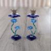 Flowers for Shabbat wedding shards Shabbat candle sticks, Chuppah glass shards art, Jewish wedding gift custom order by YafitGlass view 3