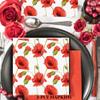Keep Unique 20-ct 13x13 Flowers Paper Luncheon Decoupage Napkins, 3-Ply Servilletas Floral Napkin for Christmas Art, Dinner and Party, Disposable Napkins Decorative (Papaver) view 3