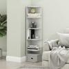 Furinno PASIR Book Shelf, 5-Tier Corner Bookshelf, Open Shelves Bookcase 9.3 x 12 x 51.7, for Living Room, Bedroom, Home Office, White view 2