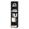 Furinno PASIR Book Shelf, 5-Tier Corner Bookshelf, Open Shelves Bookcase 9.3 x 12 x 51.7, for Living Room, Bedroom, Home Office, Blackwood view 1