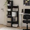 Furinno PASIR Book Shelf, 5-Tier Corner Bookshelf, Open Shelves Bookcase 9.3 x 12 x 51.7, for Living Room, Bedroom, Home Office, Blackwood view 2