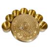 Devyom Devyom Spice Jar Container Brass Masala Box Spice Box Masala Dani Box Set With 7 Brass Containers and 1 Brass Spoon, Masala Spice Container Golden Spice Container with Embossed Lid (Design-2) view 1