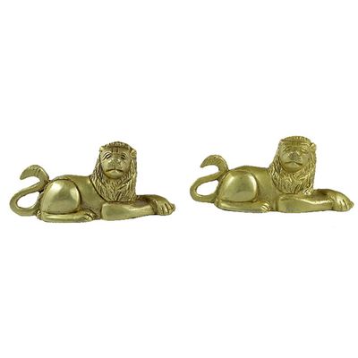 Aakrati Devyom Devyom Brass Lion Statue- Set of 2