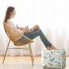 Sweet Jojo Designs Green Boho Floral Leaf Boy Girl Ottoman Pouf Cover Unstuffed Poof Floor Footstool Square Cube Pouffe Storage Baby Nursery Kids Room Sage White Bohemian Gender Neutral Watercolor view 3