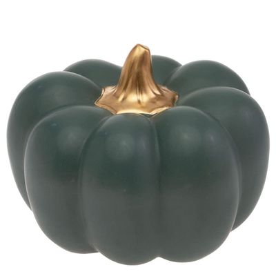 Boston International Pumpkin Dcor Autumn & Fall Decorations, 4" Tall, Teal Matte