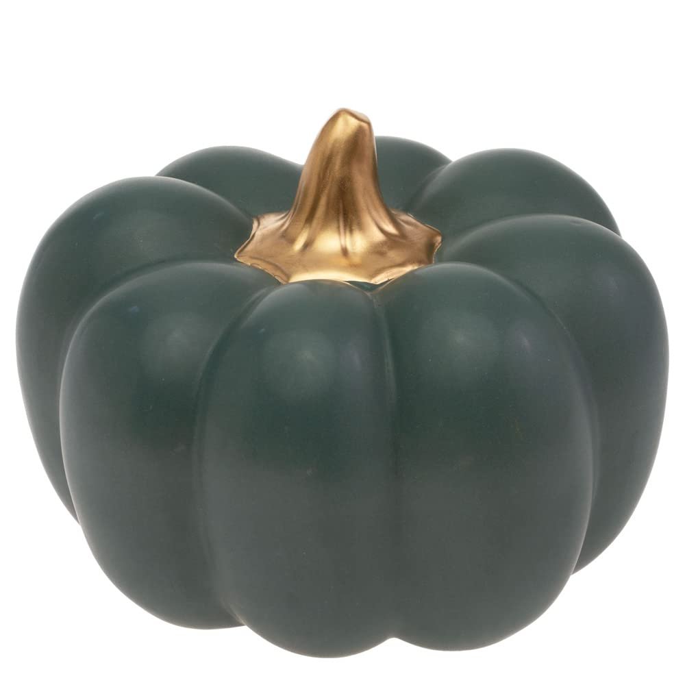 Boston International Pumpkin Dcor Autumn & Fall Decorations, 4" Tall, Teal Matte